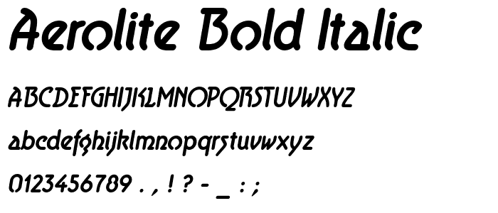 Aerolite Bold Italic font